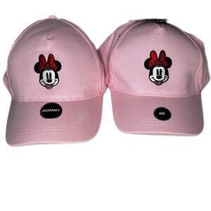 Disney 2 Pack Mommy & Me Matching Minnie Minnie Mouse Baseball Hats Pink NWT